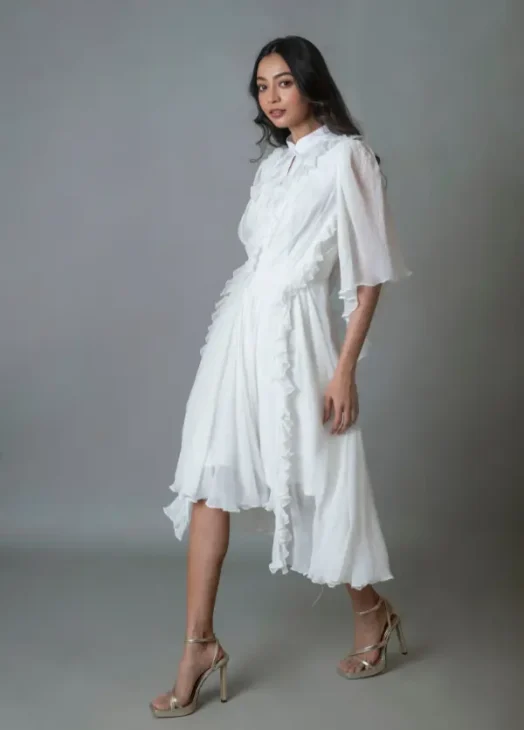 White Chiffon Dress