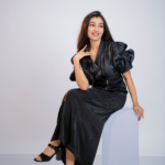 Celestial Black Puff Dress