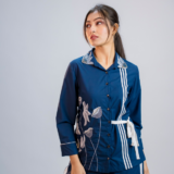 Navy & White Stripe Tie-Front Coord Set