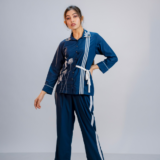 Navy & White Stripe Tie-Front Coord Set