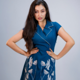 Blue Collared Floral Mini Dress