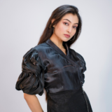 Celestial Black Puff Dress