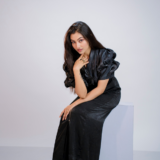 Celestial Black Puff Dress