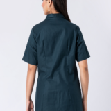 GREEN JADE SHIRT:Green, Cotton Fabric, Bead and hand embroidered shirt with collar neck, Half sleeves