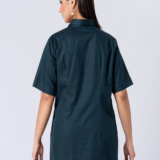 Green, Cotton Fabric, Bead and hand embroidered shirt with collar neck, Half sleeves