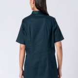 Green, Cotton Fabric, Bead and hand embroidered shirt with collar neck, Half sleeves