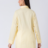 YELLOW SHIRT : Yellow, Cotton Fabric, Applique Beaded hand embroidered shirt with collar neck, Full sleeves